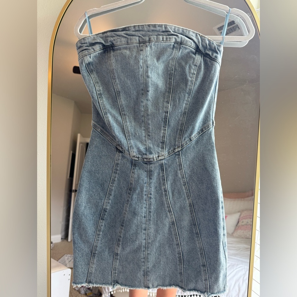Denim Strapless Dress